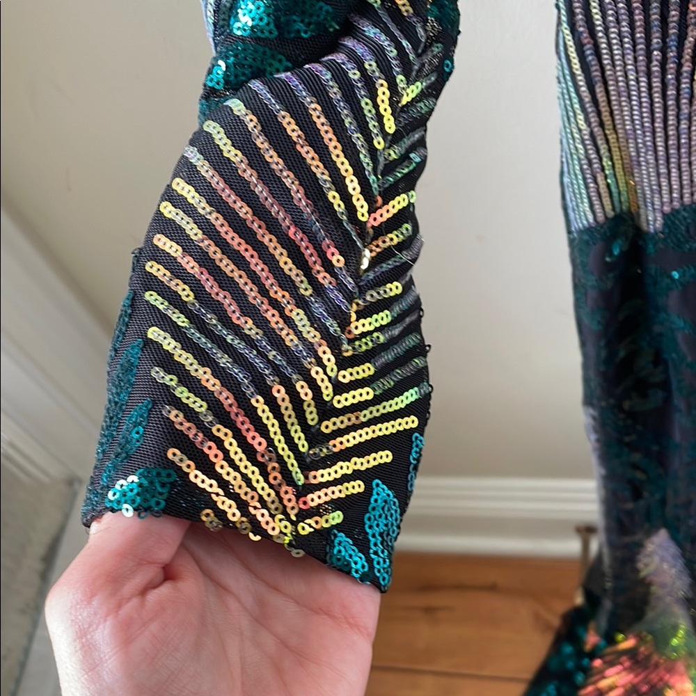 Small Sequin Elegant Multicolor Maxi Evening Gown… - image 4